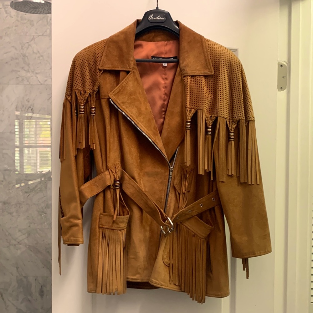 Women’s Tan Suede Fringe Jacket